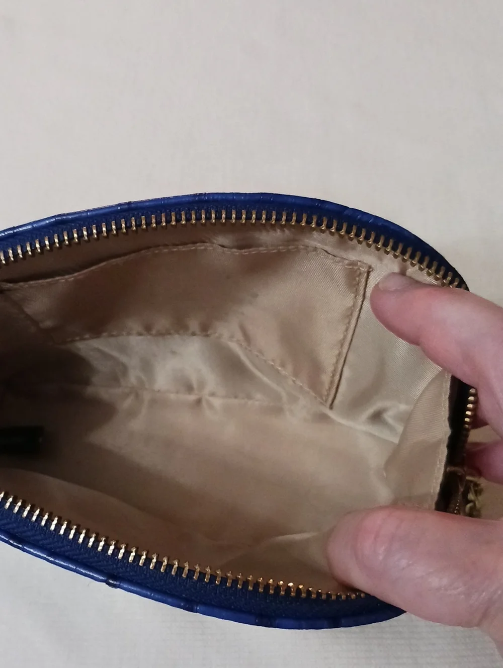 Bright Blue Croc-Embossed Cosmetic Pouch - Brahmin